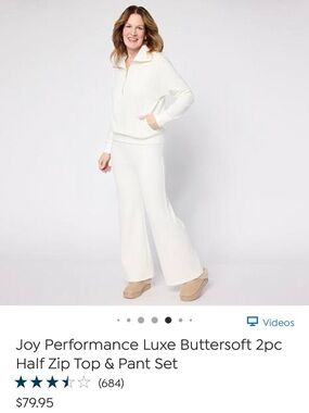 Cream Half-Zip Pullover with Matching Pants Set
